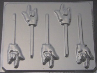 904 Sign Language I Love You Chocolate or Hard Candy Lollipop Mold